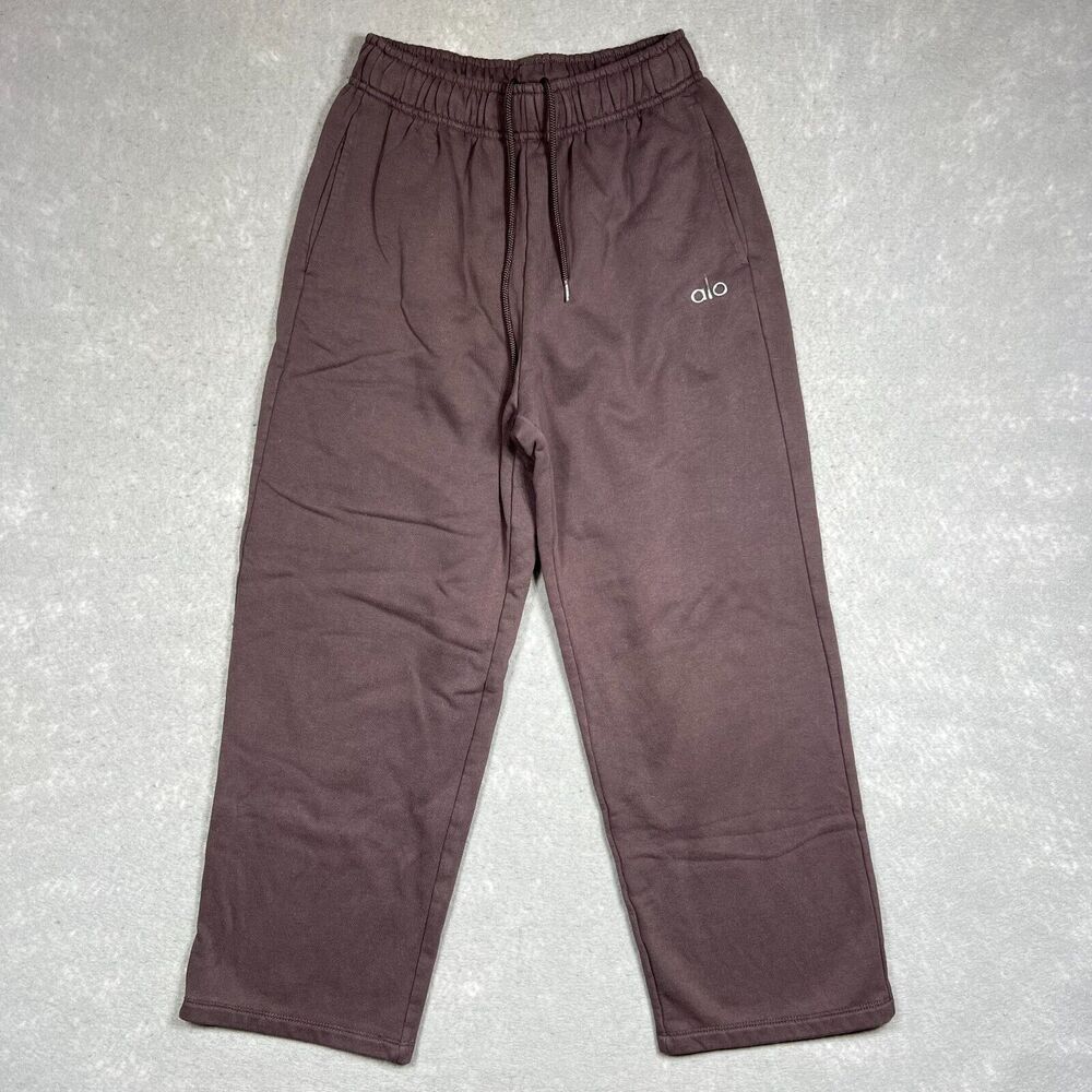 ALO Yoga Sweatpants Womens Small Espresso Brown Accolade Straight Leg Sweatpants